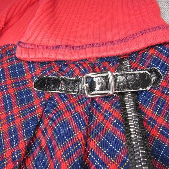 Y2K Plaid Dress Girls Size 5 Red Multicolor Embellished Plaid Retro VTG School - Picture 13 of 16